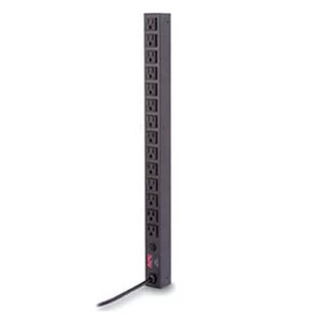 Plugit Power Strip, Rack Mounted, L5-15R, 5-15P, 12 ft., Black PL268089